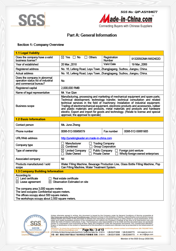 Rapport SGS