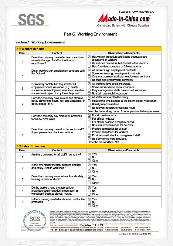 Environnement de travail SGS